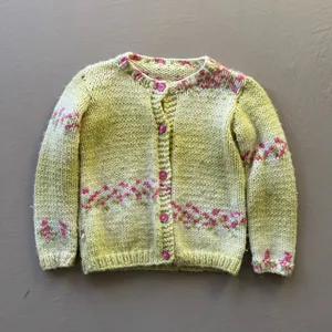Handmade Vintage Cottage Core Hand Knit Cardigan Sweater thumbnail 5