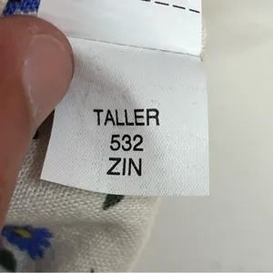 Women's Zara Linen Blend Floral Print Cottage Festival Crop Top Size Large White thumbnail 8