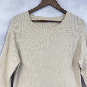 Zyia Active‎ Delphine Ribbed Sweater Women Large Ecru Minimal Athleisure Scandi thumbnail 3