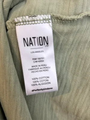 Nation LTD Lavi Tie Front Sage Green Cotton Maxi T-Shirt Dress Size XS thumbnail 11