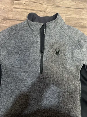 Spyder Women’s XL Gray Black Quarter Zip Pullover Sweater Athletic Top thumbnail 7