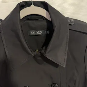 Lauren Ralph Lauren Black Label Trench Coat Black Small Lined NO BELT Preppy thumbnail 12