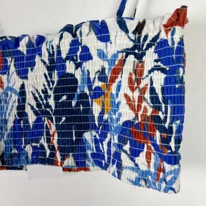 NWT Anthropologie O.P.T. Floral Smocked Linen Blend Crop Top Size Small S NEW thumbnail 9