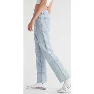 Pacsun Eco Light Blue Frayed Low Rise Straight Leg Jeans Medium Indigo Size 28 thumbnail 3
