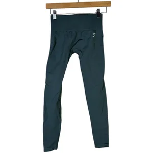 Gymshark High Rise Seamless Leggings Womens XS Green Stretch Athleisure Pilates thumbnail 2