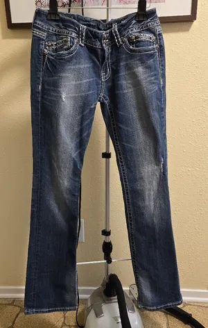 Miss Me Boot Rhinestones Distressed jeans 31 thumbnail 1