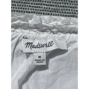Madewell white‎ Smocked Button Front Crop Top Camisole Spaghetti Strap medium thumbnail 4