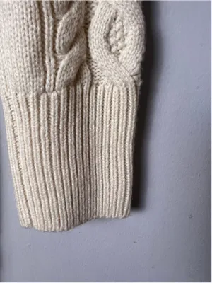 Women's Miss Lola Cable Knit Turtleneck Sweater Dress Beige Size S Backless thumbnail 8