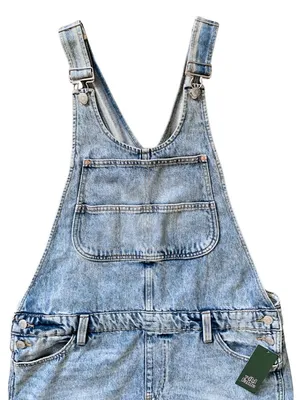 NWT Wild Fable Light Wash Denim Mini Skirtall Overall Dress thumbnail 12