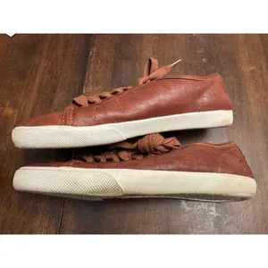 Frye maya cognac leather lace up sneakers women's 6 thumbnail 3