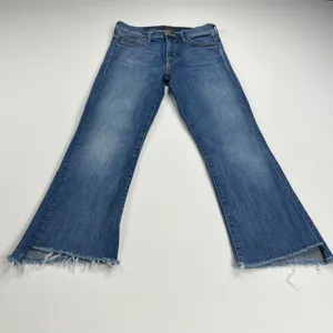MOTHER Insider Crop Step Fray Jeans Not Rough Enough Wash Stretch Denim Size 25 thumbnail 15