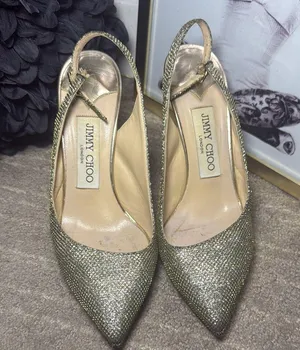 Jimmy Choo Gold Slingback Heels thumbnail 3