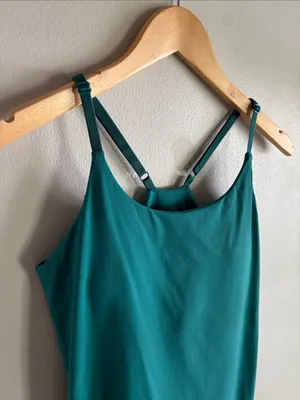 Teal Athletic Tennis Dress Romper Built In Shorts Adjustable Straps XS thumbnail 2