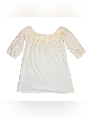 French Connection Ivory White Gauze Peasant Top Boho Off Shoulder Cottagecore S thumbnail 3