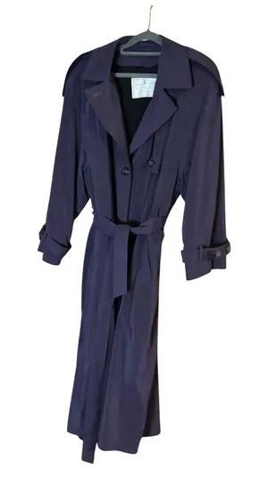 Vintage TOWNE by London Fog Purple Maxi Trench Coat thumbnail 1