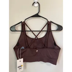 New Women’s Best Power Seamless Adjustable Sports Bra Café Noir Size Large thumbnail 3