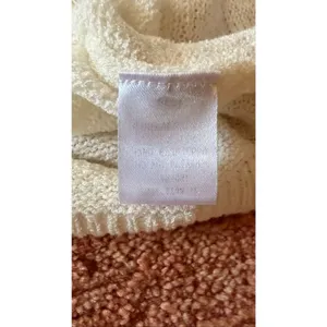 Vestique Striped Knit Sweater Size S Cream Beige Wide Sleeve Soft Cozy thumbnail 5