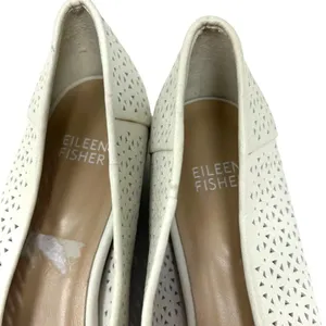 Eileen Fisher White Lasercut Leather Ballet Flats Size‎ US 8.5 thumbnail 7