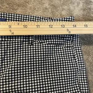 Old Navy Pants Womens 6 Pixie Mid Rise Gingham Plaid Black White Ankle Preppy thumbnail 5