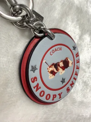 Coach Snoopy Dog Bag Charm Keyring Fob 32657 thumbnail 2