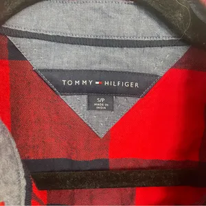 Tommy Hilfiger Cotton Flannel Button down navy and red checkered thumbnail 6