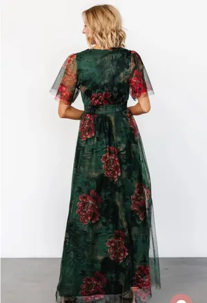 NWT Baltic Born Green Tulle Maxi Dress thumbnail 3