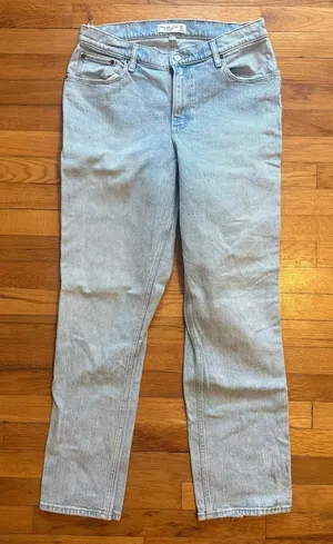 ABERCROMBIE & FITCH‎ 90s Low Rise Curve Love Light Wash Denim Jeans size 30 thumbnail 1