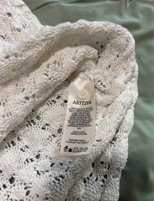 Aritzia Wilfred Gemma White Crochet Tank thumbnail 11