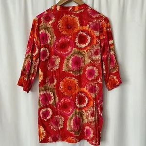 Saachi Colorful Floral 3/4 Sleeve Tunic Shirt Top **Size M** 🌸🌺🌸🌺 thumbnail 2
