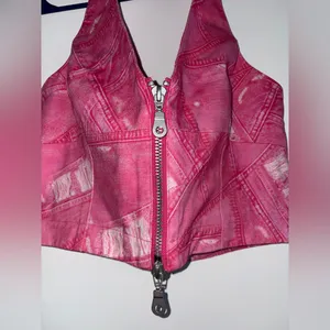 The Ragged Priest Pink Denim Halter beck top size 12 New with tags thumbnail 2