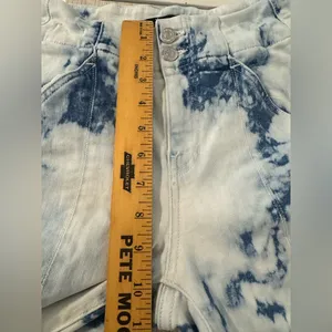 Veronica Beard Kallie Tie Dye High Rise Straight Leg Crop Jeans Bleached Size 23 thumbnail 5