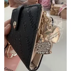 Juicy‎ Couture Not Your Babe Tab Card Wallet Black Licorice Keychain Charms thumbnail 3