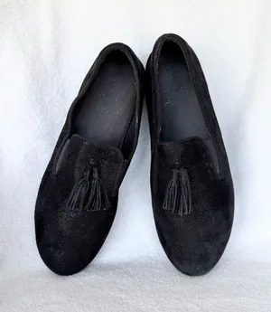 FitFlop Superskate Tassel Loafers Size size 10 Black Slip On Comfort Suede thumbnail 1