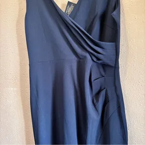 WOOSEA Women Black V Neck Sleeveless Ruched Mermaid Evening Gown XL NWT thumbnail 3