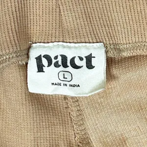 Pact Wide Leg Pant Women's Large Organic Rib Cotton Pull On Lounge Airport Beige thumbnail 8