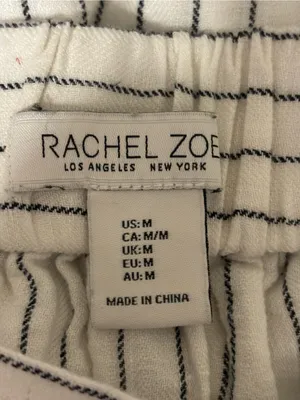 Rachel Zoe Linen Blend Striped Button Front Midi Skirt Size M thumbnail 2