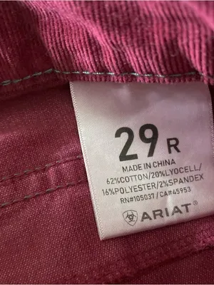 Ariat Flare Corduroy Jeans Women’s Size 29R Stretch Denim Western Maroon Wine thumbnail 8