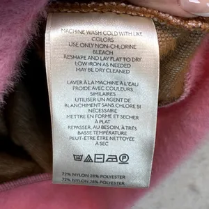 Anthropologie Maeve Cozy Ringer Fuzzy‎ Sweatshirt Honey Brown and Pink NWT thumbnail 7