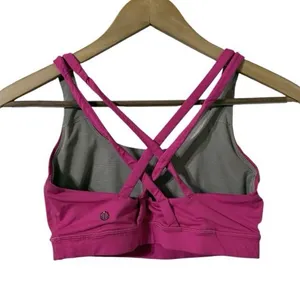 LULULEMON Energy Paris Pink Criss Cross Sports Bra thumbnail 1