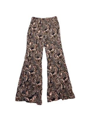 ✨Anthropologie Drapey Flare Pants Boho Print Wide‎ Leg Size 2✨ thumbnail 6