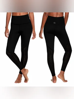 Beyond Yoga Cut It Close Mesh High Waisted Yoga Leggings Black Size M thumbnail 2