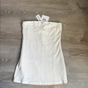 With Jean NEW Frankie strapless mini dress in white pointelle Small thumbnail 2