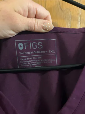 Figs Women’s Deep Purple One Pocket Catarina Scrub Top‎ XXL thumbnail 6