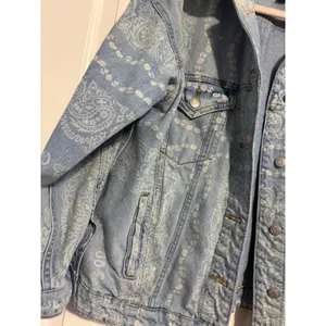 Wild Fable Denim Jacket Paisley Bandana Light Blue Oversized‎ Trucker Medium thumbnail 5