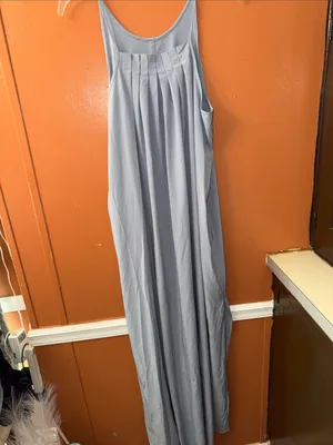 Athleta Hayes Pleated Maxi Dress in the color dusty blue thumbnail 6