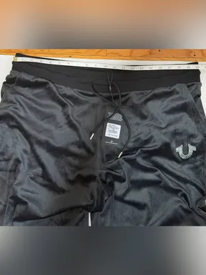 NWT True Religion Crystal HS Velour Straight Leg Track Pants – Black – XXL thumbnail 9