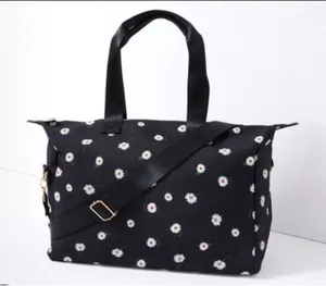 Alice + Olivia Daisy Print Duffel‎ Bag Stace Face Black Floral Weekender OS thumbnail 1