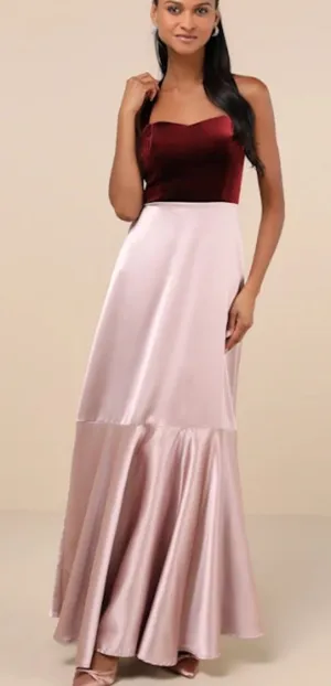 LULUS Sexy Prom Wedding Bridesmaid Sexy Elegant Sophisticated Flowy Maxi thumbnail 1