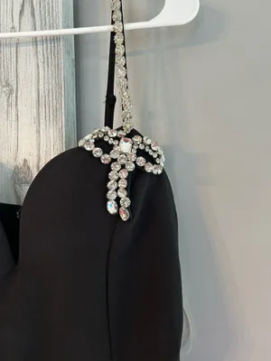 Absolutely stunning black jumpsuit with rhinestone embellishments size XL thumbnail 6
