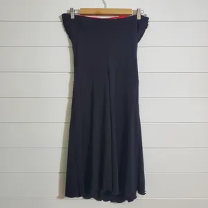 Moda International BK Strapless Red Bow Ruched Front Ruffled Hem Dress Size‎ 8 thumbnail 4